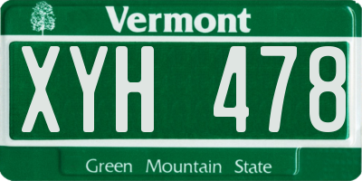VT license plate XYH478