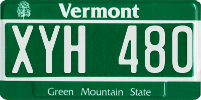 VT license plate XYH480