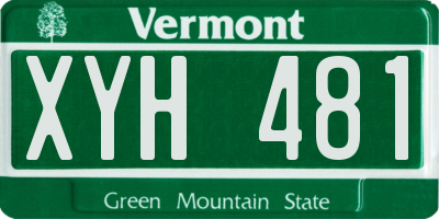VT license plate XYH481