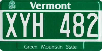 VT license plate XYH482