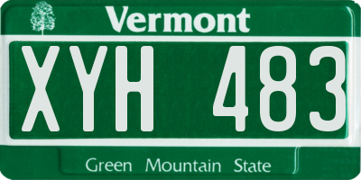 VT license plate XYH483