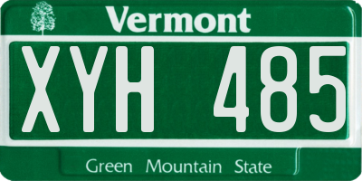 VT license plate XYH485