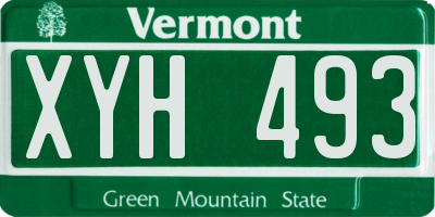 VT license plate XYH493