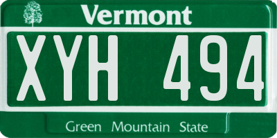VT license plate XYH494