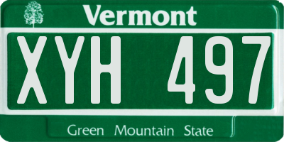 VT license plate XYH497