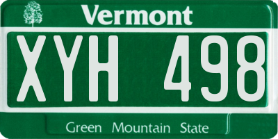 VT license plate XYH498