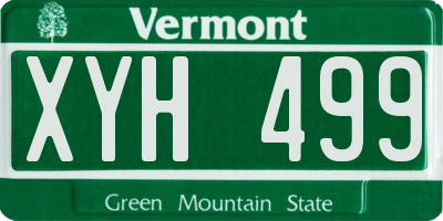 VT license plate XYH499