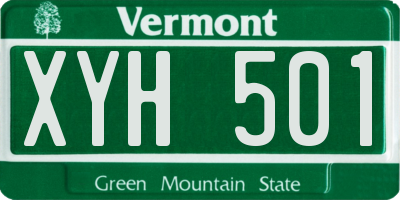 VT license plate XYH501
