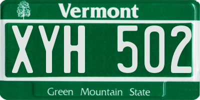 VT license plate XYH502