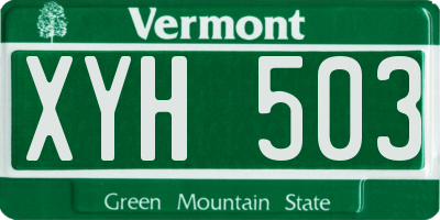 VT license plate XYH503
