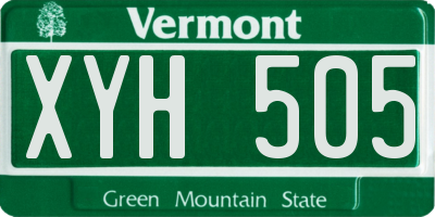 VT license plate XYH505