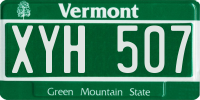 VT license plate XYH507