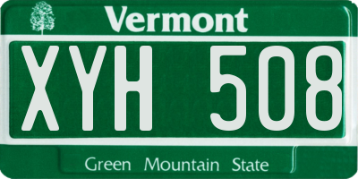 VT license plate XYH508