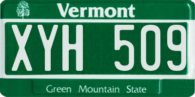 VT license plate XYH509