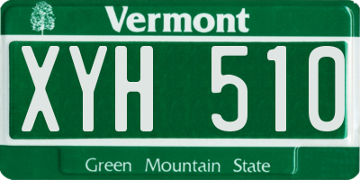 VT license plate XYH510