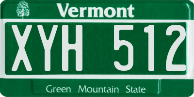 VT license plate XYH512