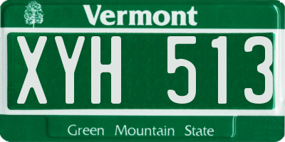 VT license plate XYH513
