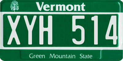 VT license plate XYH514