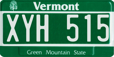VT license plate XYH515