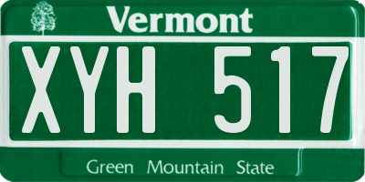 VT license plate XYH517