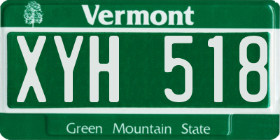 VT license plate XYH518