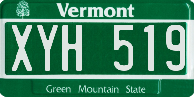 VT license plate XYH519