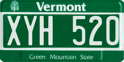 VT license plate XYH520