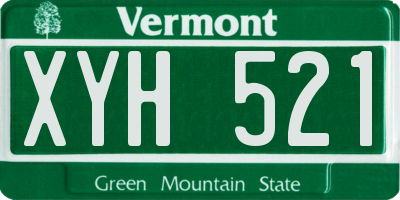 VT license plate XYH521