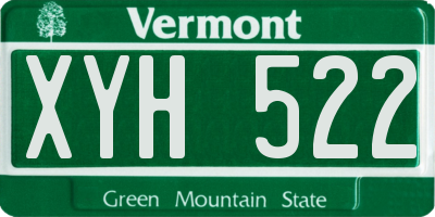 VT license plate XYH522