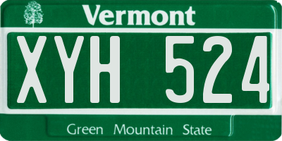 VT license plate XYH524