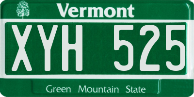 VT license plate XYH525
