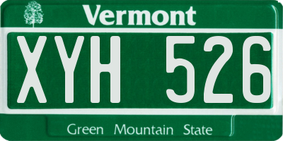 VT license plate XYH526
