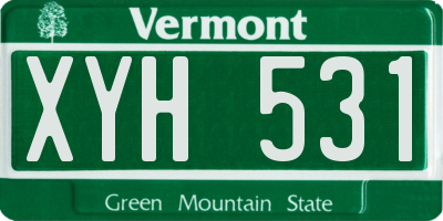 VT license plate XYH531