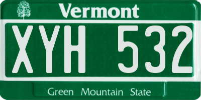 VT license plate XYH532