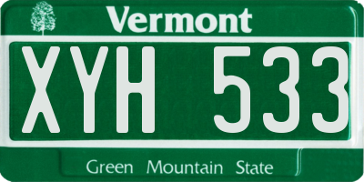 VT license plate XYH533