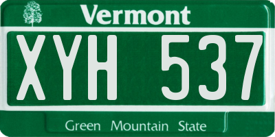VT license plate XYH537