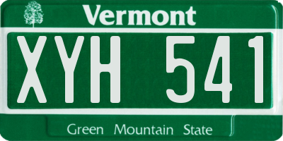 VT license plate XYH541
