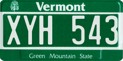VT license plate XYH543
