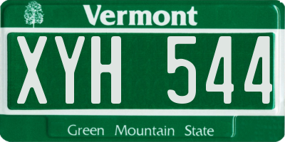 VT license plate XYH544