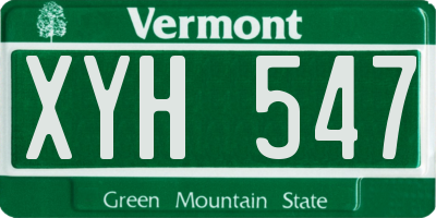 VT license plate XYH547