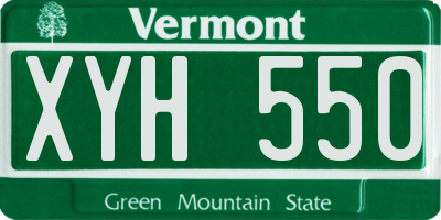 VT license plate XYH550