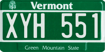 VT license plate XYH551