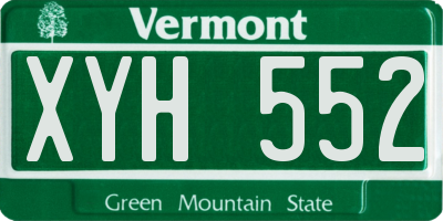 VT license plate XYH552