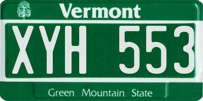 VT license plate XYH553