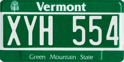VT license plate XYH554