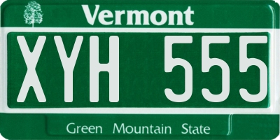 VT license plate XYH555