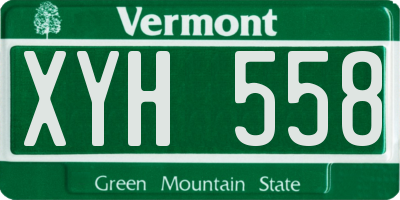 VT license plate XYH558