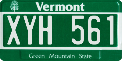 VT license plate XYH561