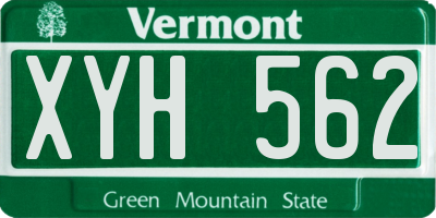 VT license plate XYH562