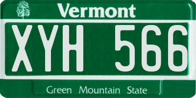 VT license plate XYH566